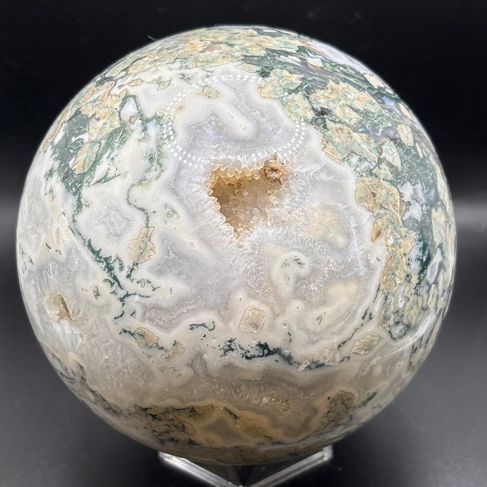 Large Moss Agate Sphere - Over 8 Pounds!